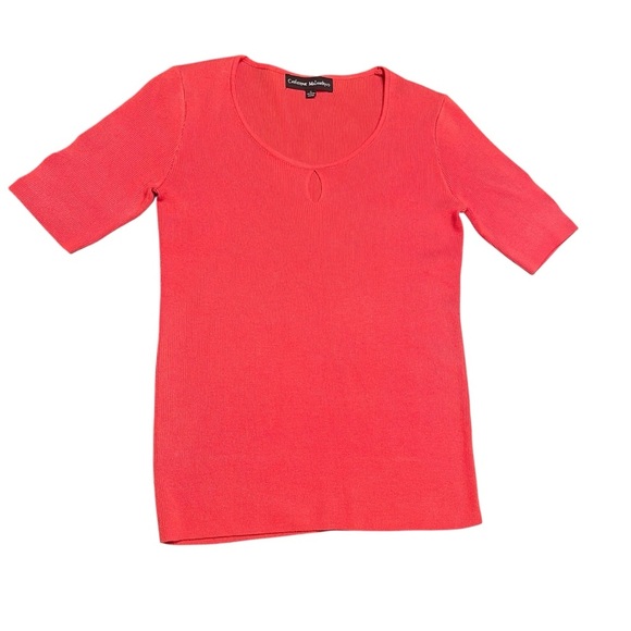Catherine Malandrino Keyhole Cut Out Short Sleeve Sweater Size S - Picture 4 of 10